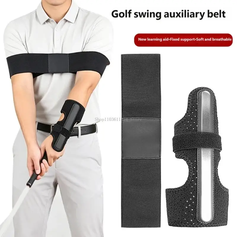  Golf Swing Practice Band for Indoor Golf Use, Arm Position Wrap with Soft Fabric Feel, Golf Form Helper for Repeat Swing Review