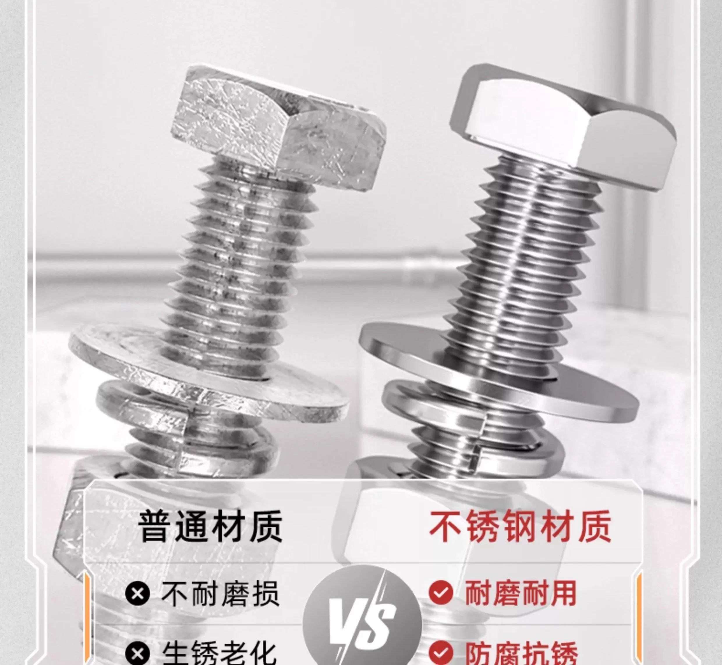 Din933 M20 110Mm Stainless Steel Bolt Fully Threaded With Hex Nut