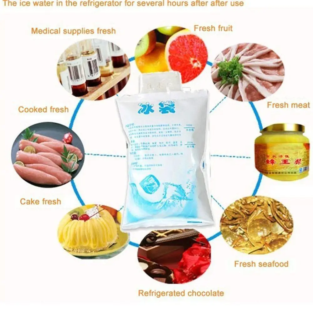 Absorbent Ice Packs Reusable Self-priming Ice Icing Packs Cold Compressed Beverages Chilled Food Preservation Gel Dry Ice Packs