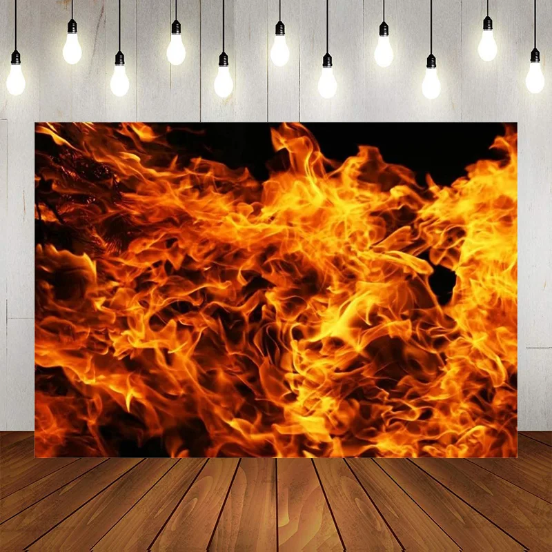 Raging Fire خلفية لهب خلفية ديكور التصوير خلفية المعسكر حفلة عيد ميلاد الأطفال راية