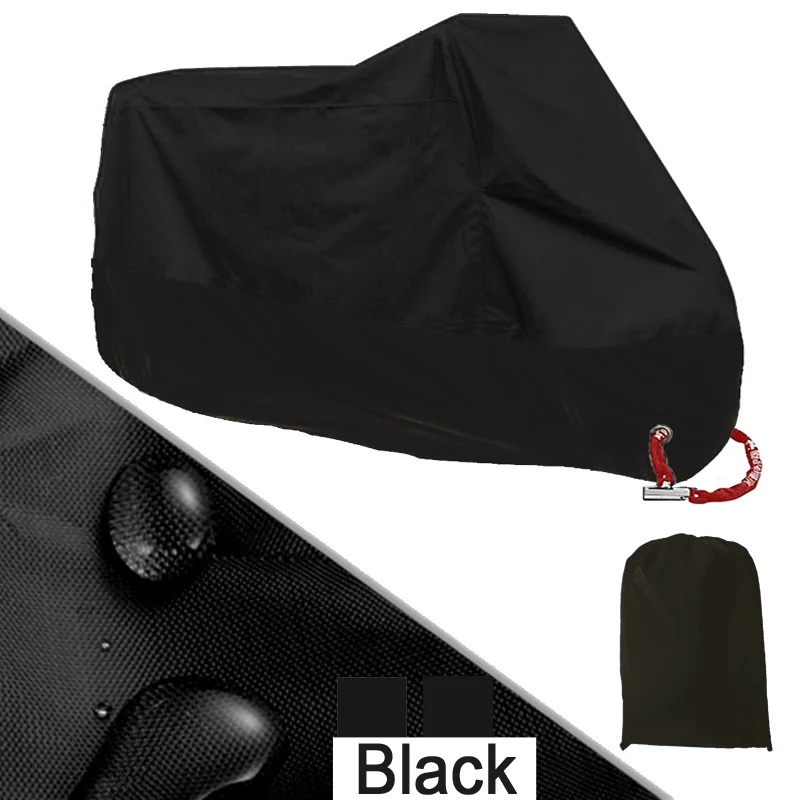 Ganzjahres-Motorradabdeckung, silberfarben, schwarz, Sonne, reflektierend, wasserdicht, staubdicht, UV-Schutz für Moto Scooter M bis 4XL 2025 – Detail 18