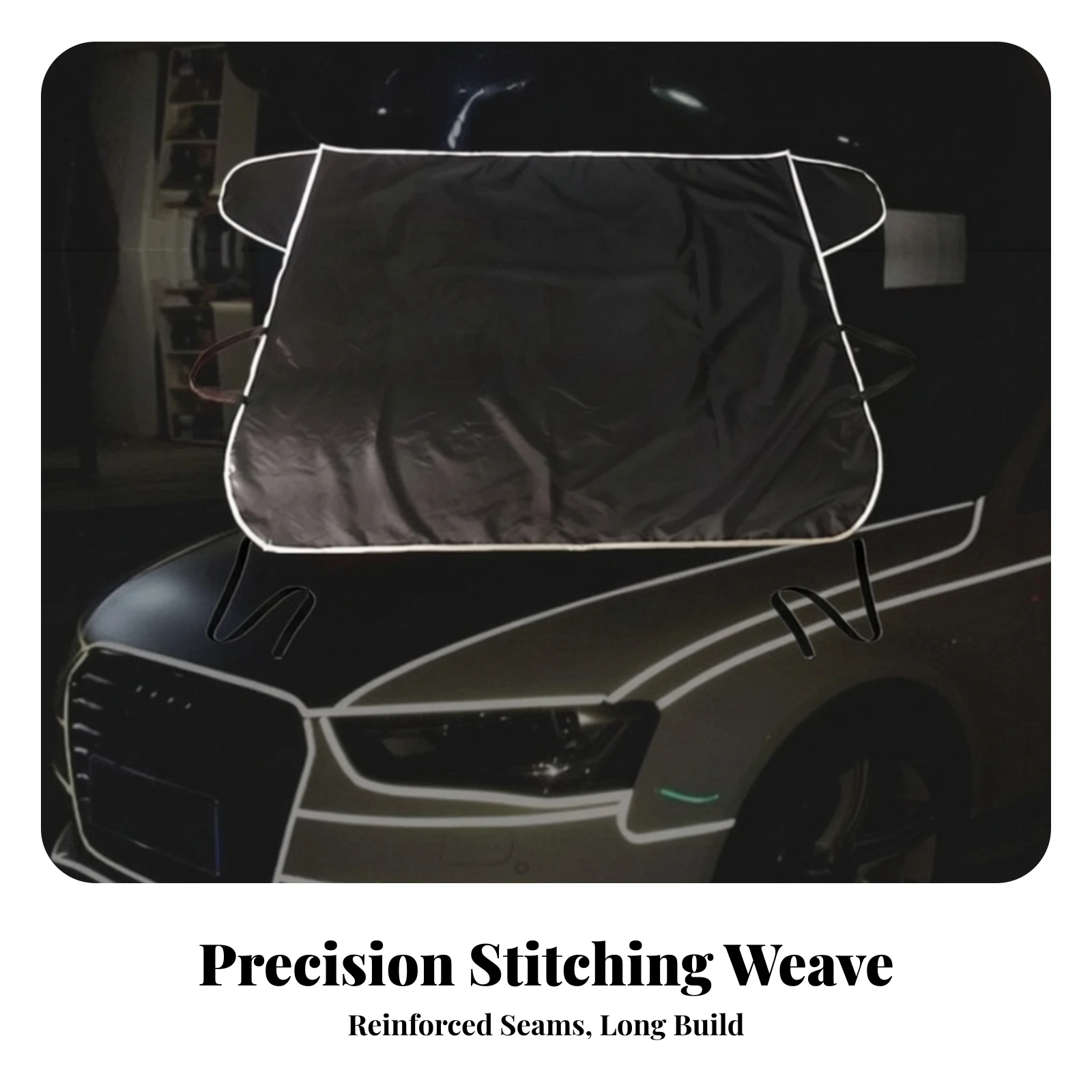 Windshield Snow Cover Snowproof Windshield Cover with Straps Easy to Use Foldable for Drivers, Winter Parking
