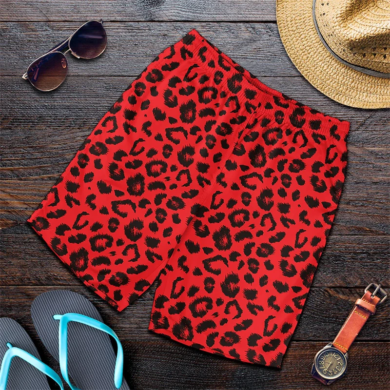 Summer Harajuku Classic Colorful Leopard 3D Printing Men Shorts Unisex Casual Beach Swimming Trunks Quick-dry Surf Board Shorts