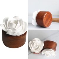 Wooden Base Flower Aromatherapy Diffuser Handmade Ornaments Car Air Fresheners Decorations Anti-slip Flower Ornaments