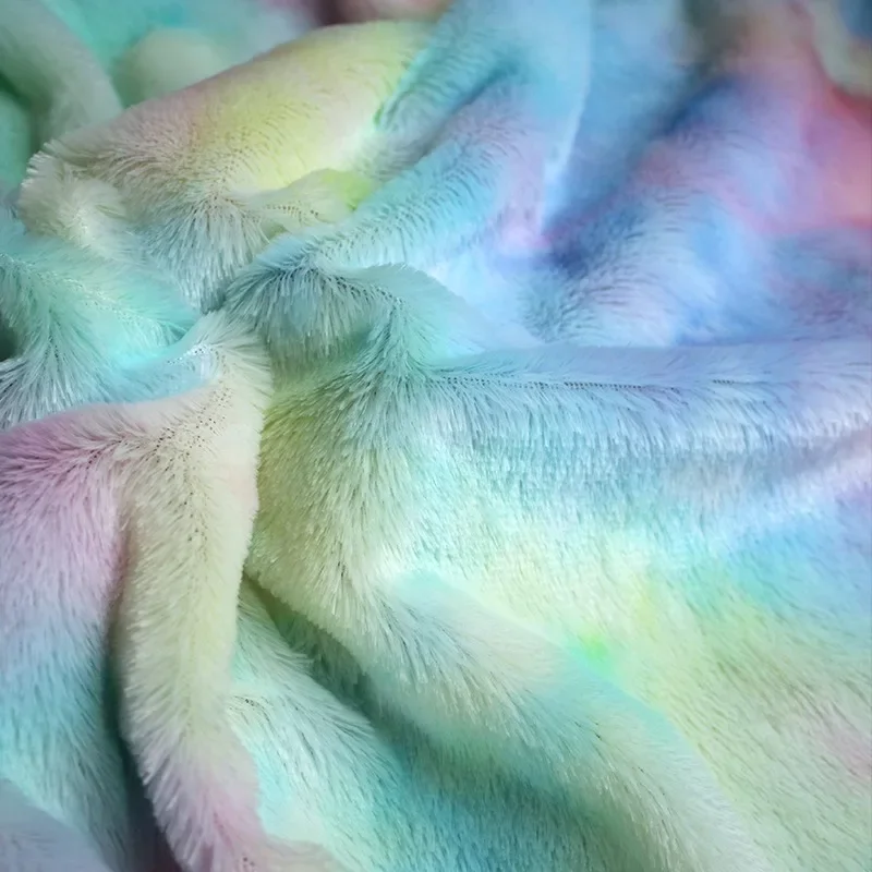 tie-dye fur gradient watercolor wool cloth plush blanket coral fleece coat big coat designer fabric