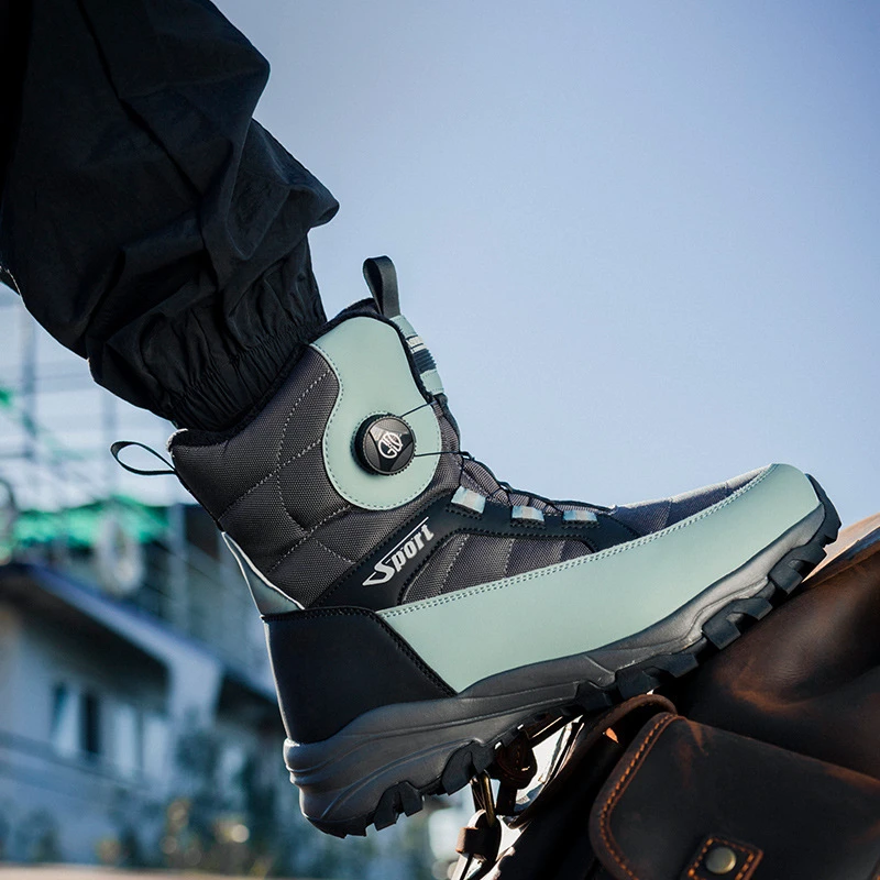 Men's Warm Snow Boots Plus Velvet Thickened Cotton Boots Outdoor Ski Men's Shoes Waterproof Non-Slip Cotton Shoes Men's Winter