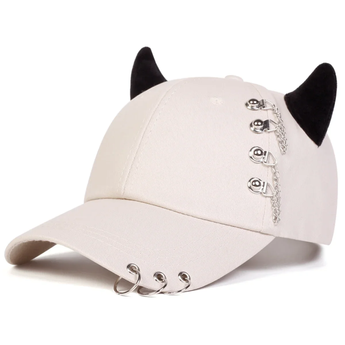 للجنسين التعميم الحديد الدائري البقرة القرن شخصية قبعات البيسبول ربيع الخريف في الهواء الطلق قابل للتعديل قبعات عادية قبعة واقية من الشمس #5