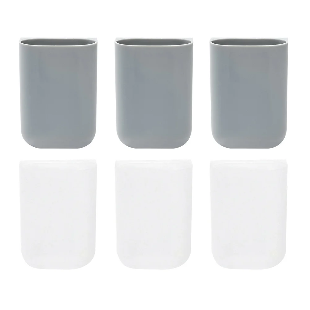 6pcs Pen Pencil Holders Adhesive Storage Boxes Wall Pen Holders (Assorted Color) Adhesive Pen Boxes Pen Storage Box