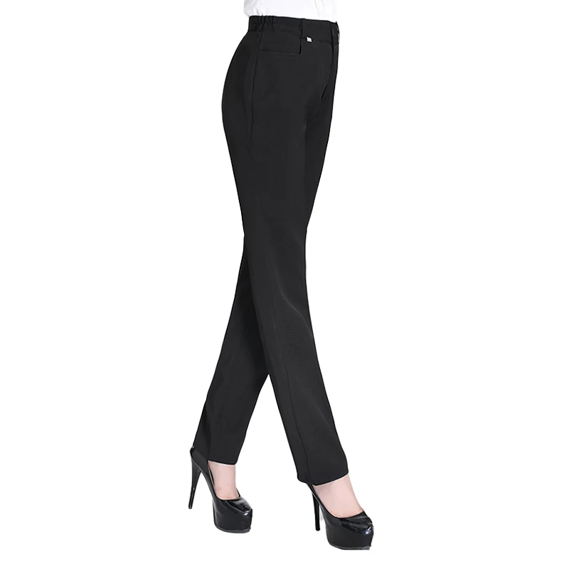 Pantalon de travail noir pour femme, pantalon slim imbibé pour hôtel et restaurant, WaClafjProfessional Straight, fjSummer