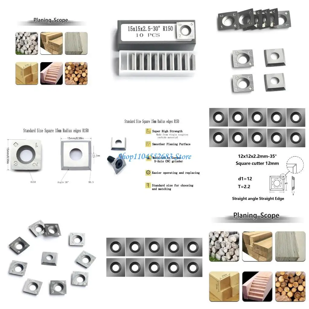 

Y6GD Square Carbides Cutter 12x12x2.2mm 4-Edges Square Round Edges R35 Turning Cutter