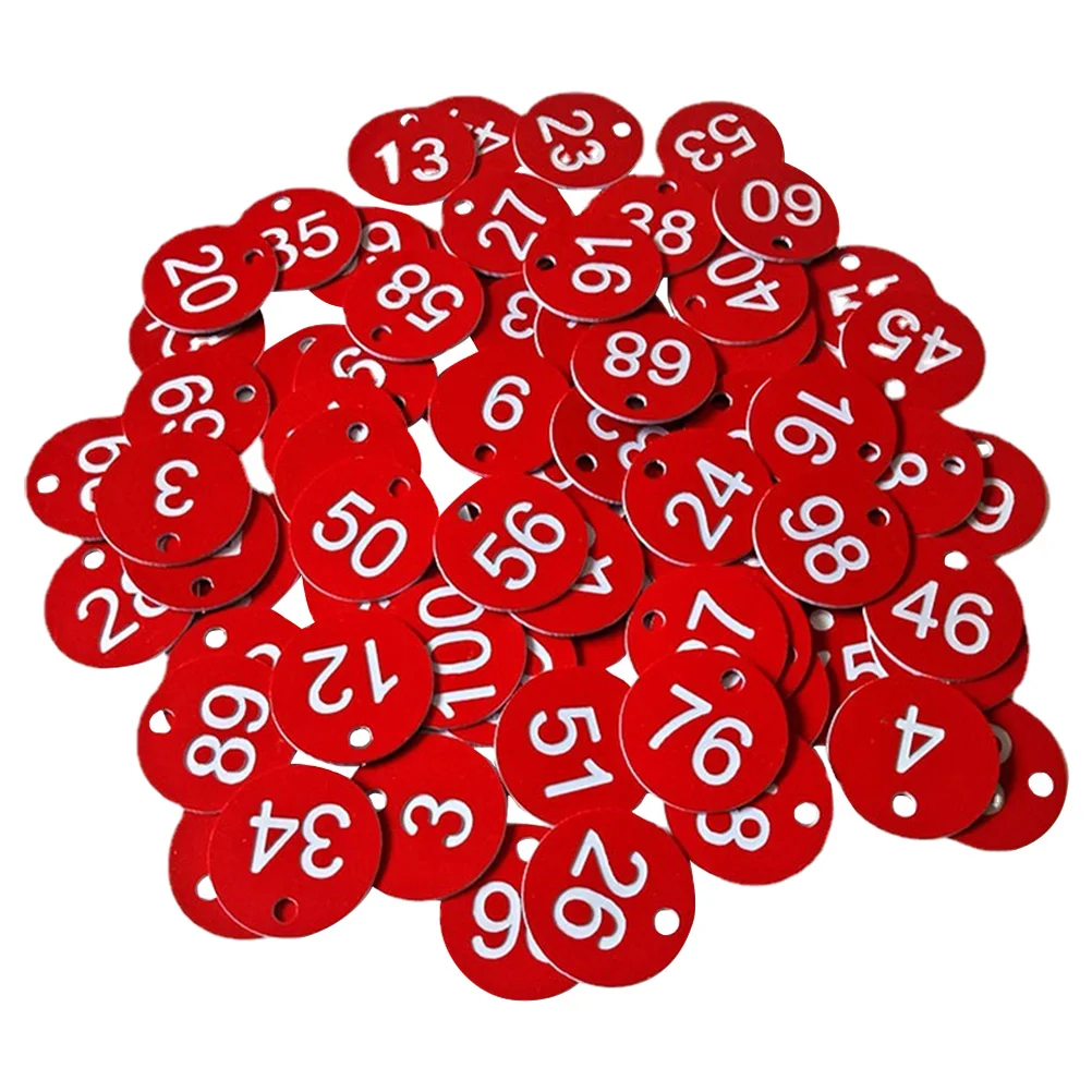 

100 Pcs Round Number Plate Numbered Multifunctional Plastic Multipurpose Numbered