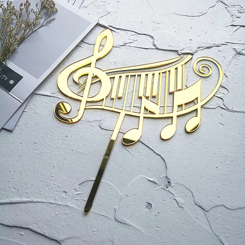 5 teile/satz Musik Thema Kuchen Plugin Geburtstag Abschlussfeier Segen Dekoration