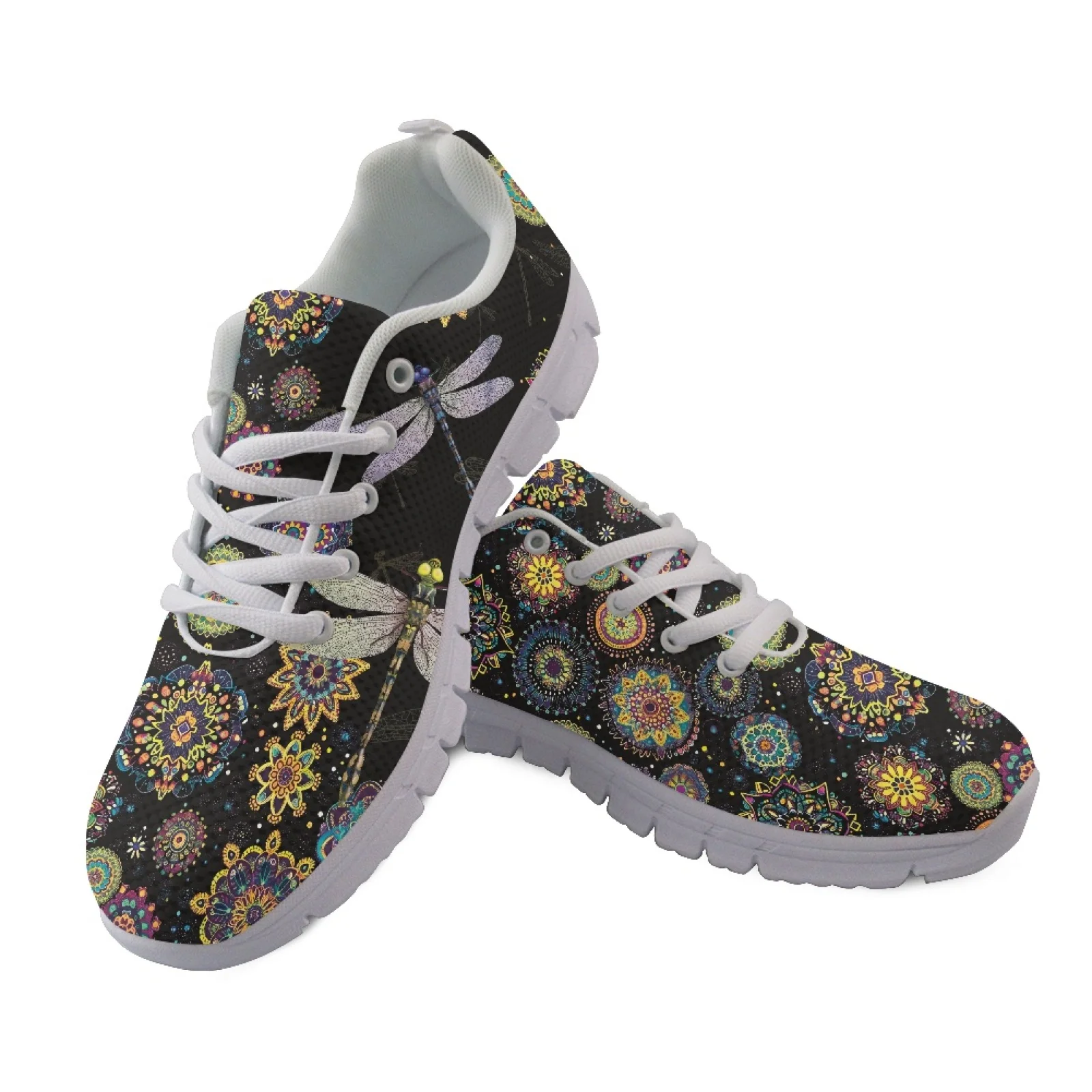 Coloranimal Dragonfly Mandala Mens Athletic Trainers Comfortable Breathable Men's Tennis Shoe for Training