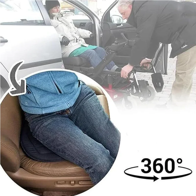 Multifuncional 360 °   Cojín giratorio para coche, cojín de asiento auxiliar de espuma viscoelástica para mujeres embarazadas, ancianos, niños, Universal