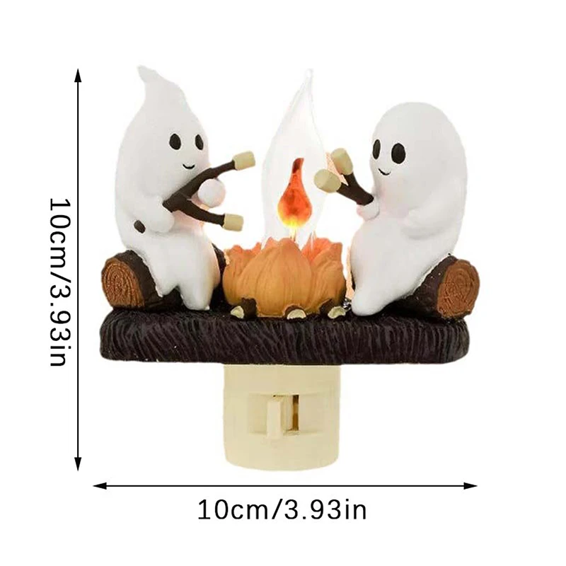 Halloween Ghost Campfire Nightlight, Decoração de Festa, Flickering, US 110V