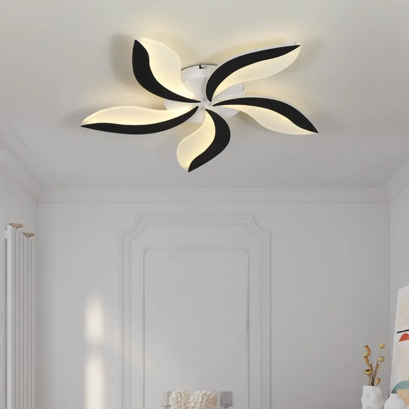 Lámparas de Techo con Ventilador para Sala de Estar Estilo Nórdico, Ventilador de Techo LED Minimalista Postmoderno, Iluminación LED Creativa para Dormitorio, Estudio, Comedor, Cafetería