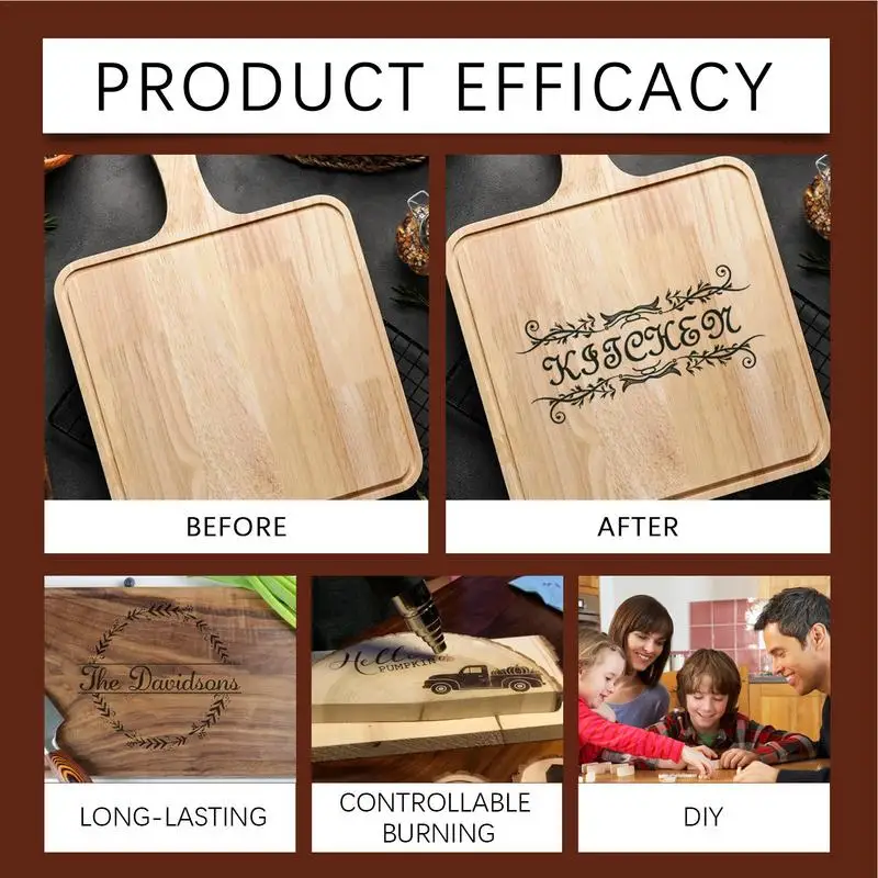 Wood Burning Pen Tool Marker For Burning Wood Do-it-Yourself Kit 3X Pen For Burning Wood For Do-it-Yourself Stencil And Crafts