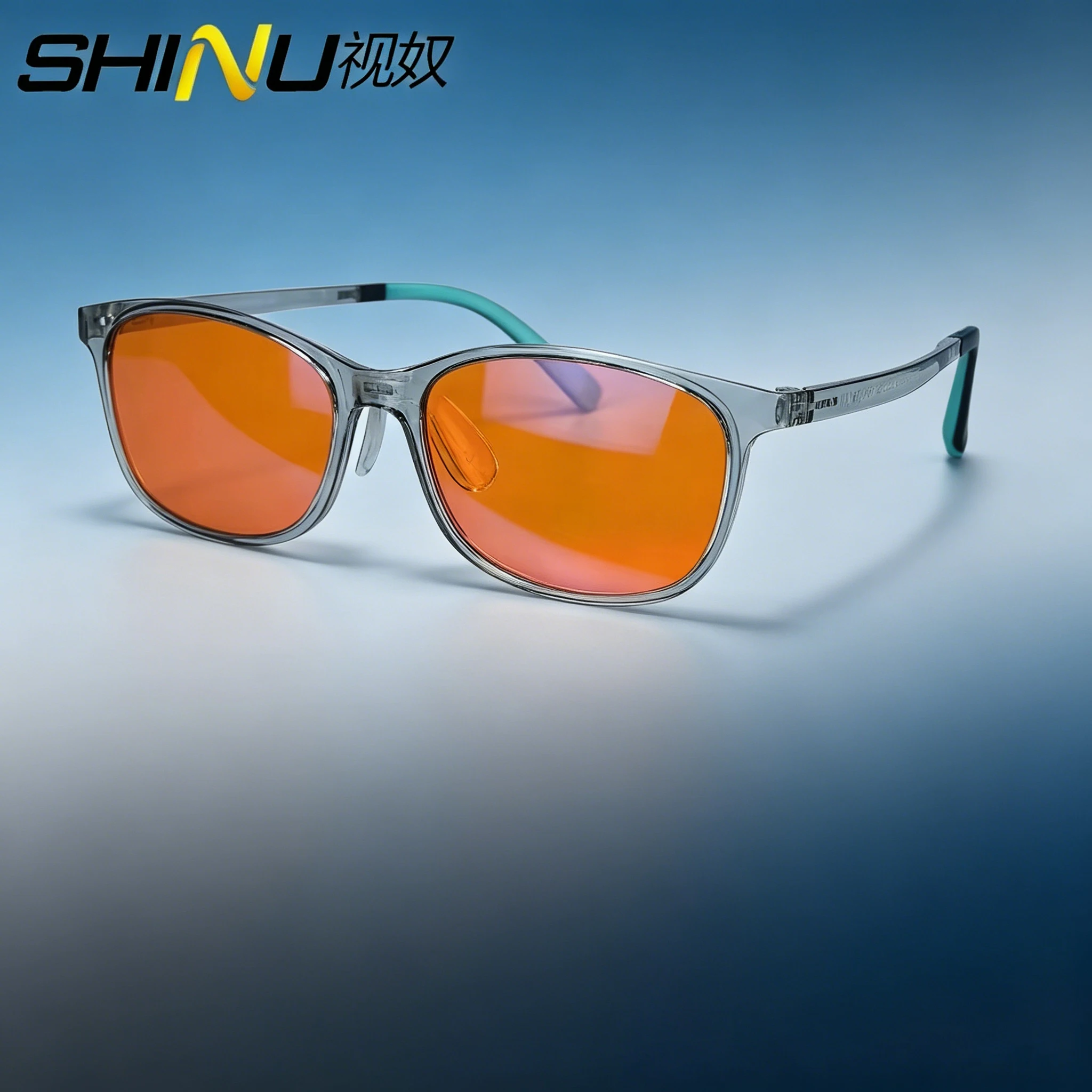 

Children Anti Blue Light Glasses PPSU Frame Kids Eye Protection Red & Orange Lenses Gaming Computer Eyewear