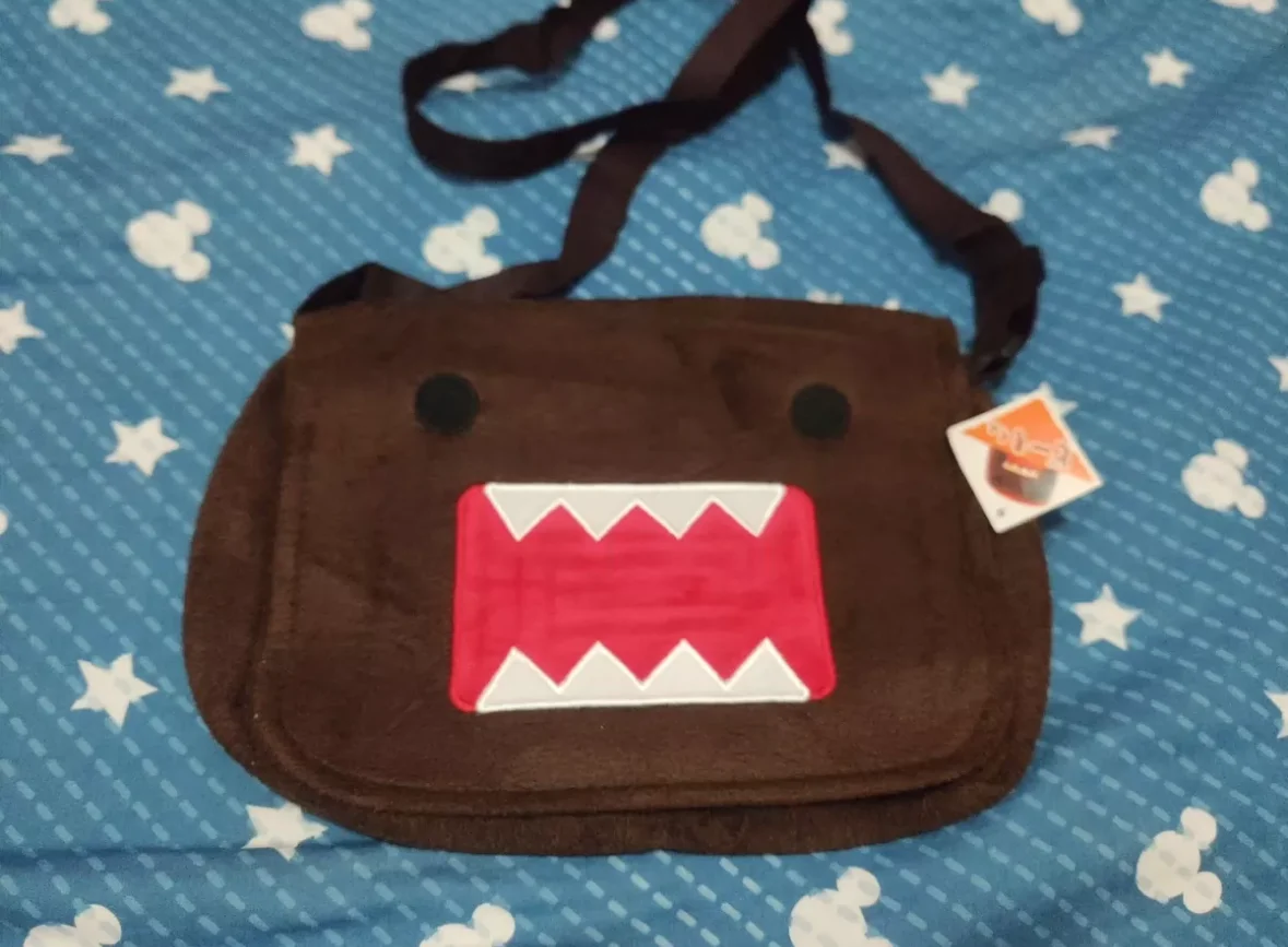 Cute Domo Kun Crossbody Bag Large Capacity Commuting Bag Anime Peripheral Retro Cartoon Characters Storage Tote Bag Gift 22*32cm