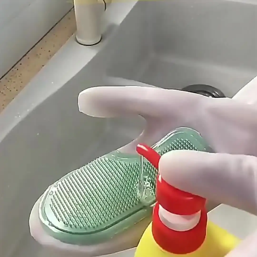 2pcs Latex Dishwashing Gloves:,, Suitable for Kitchen, Bathroom, and Outdoor Cleaning