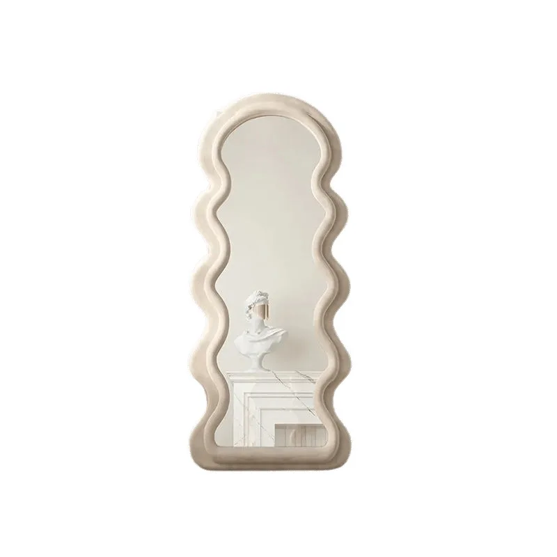 

Wave full mirror ins bedroom mirror dressing floor type Internet celebrity dressing girls bedroom soft