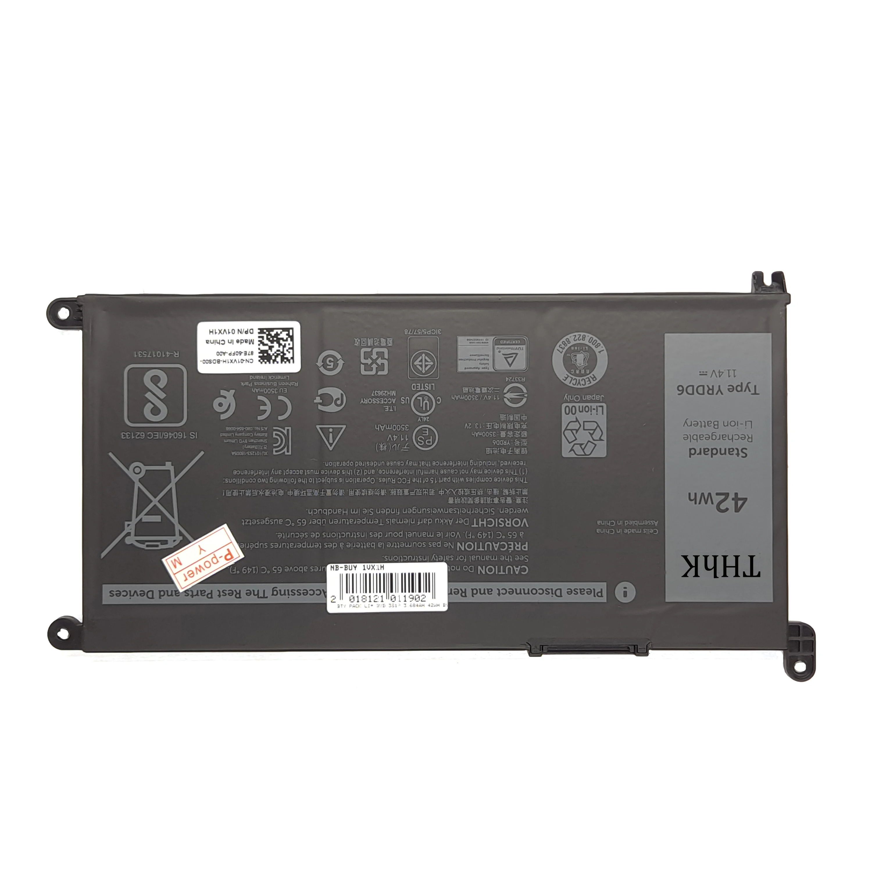 THHK 42WH YRDD6 Battery For Dell Inspiron 3493 3582 3583 3593 3793 5584 5585 5590 5593 5594 5598 5481 5482 5485 5491 5591