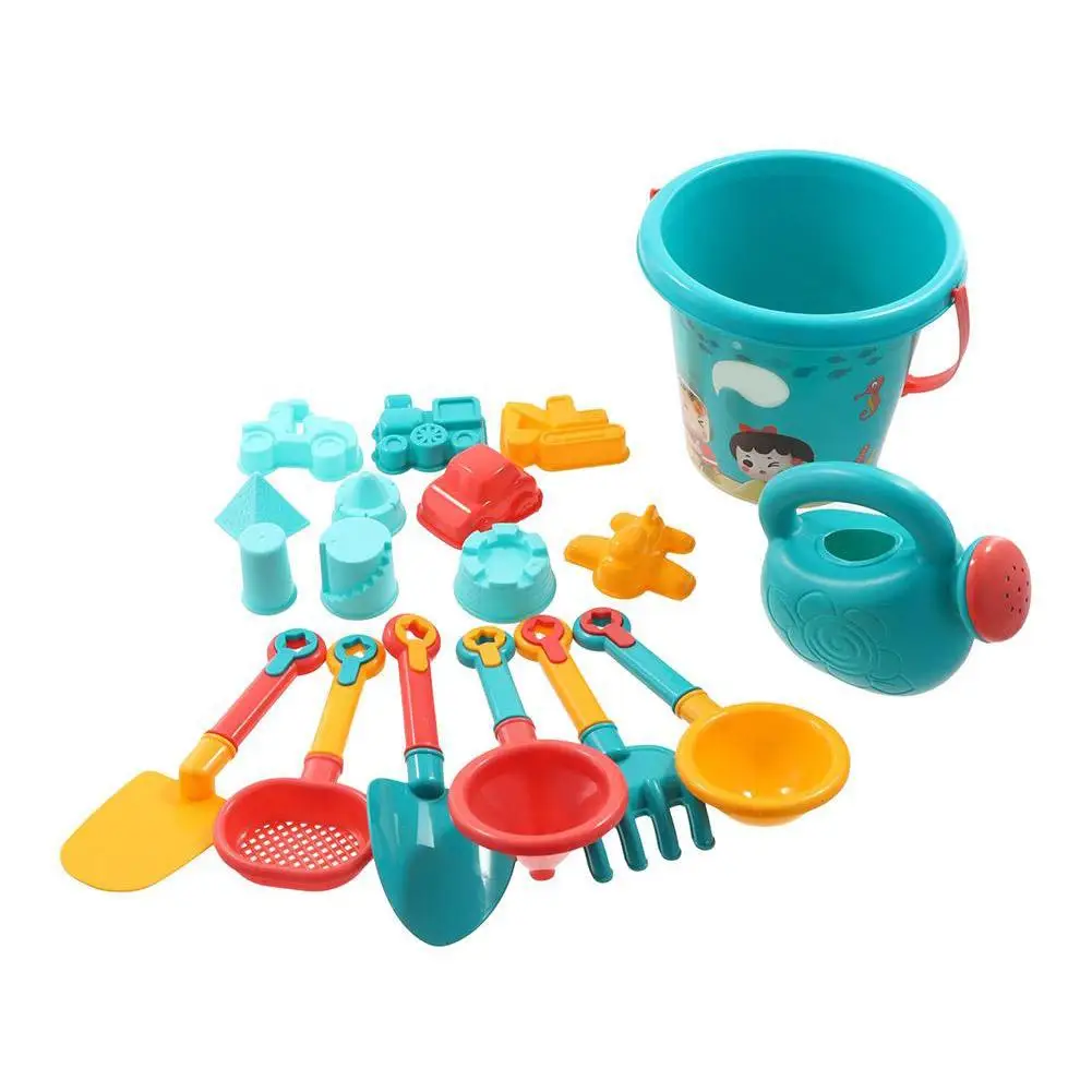 مجموعة ألعاب رمل الشاطئ مكونة من 18 قطعة، بلاستيك متين، مجموعة ألعاب شاطئ حمام السباحة الصيفية، أدوات لعب رملية خارجية للأولاد والبنات، عطلة رائعة #6