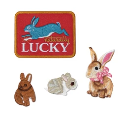 1PC Lucky Rabbit Cute Bunny Embroidered Patch Easter Badge DIY Gift Iron/Sew On Patches For Clothing Cap Bag Jacket Trucker Hat