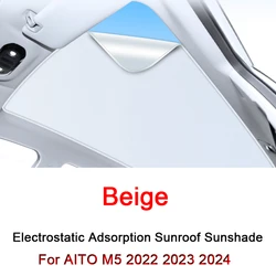 For AITO M5 2022 2023 2024 Electrostatic Adsorption Car Roof Sunshade Skylight Blind Shading Windshield Sunroof Cover Accessory