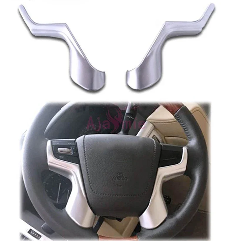 Interior Steering Wheel Cover For Toyota LC Land Cruiser 200 2016-2018 Sticker Trim Frame Panel Chrome Car Styling Accessories