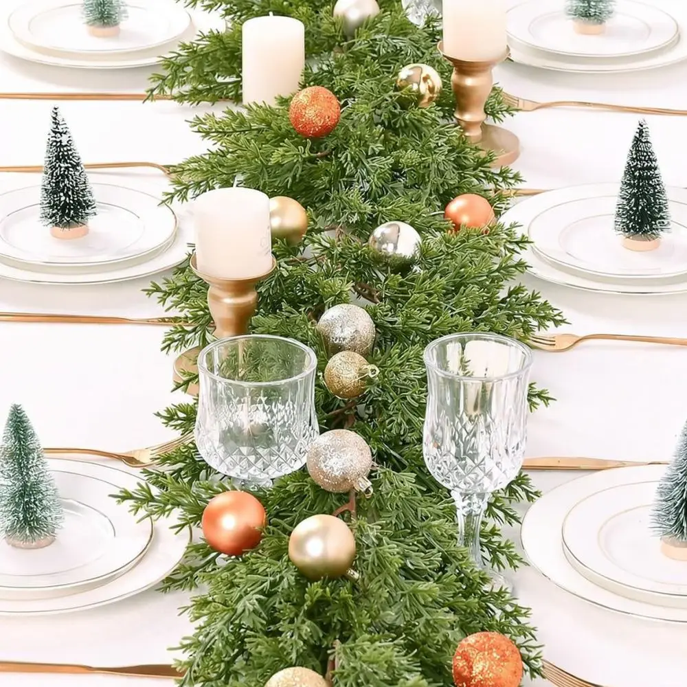 European Style Simulation Pine Needle Garland Xmas Home Decoration Plastic Vine For Indoor Wall Door Frame Party Setup