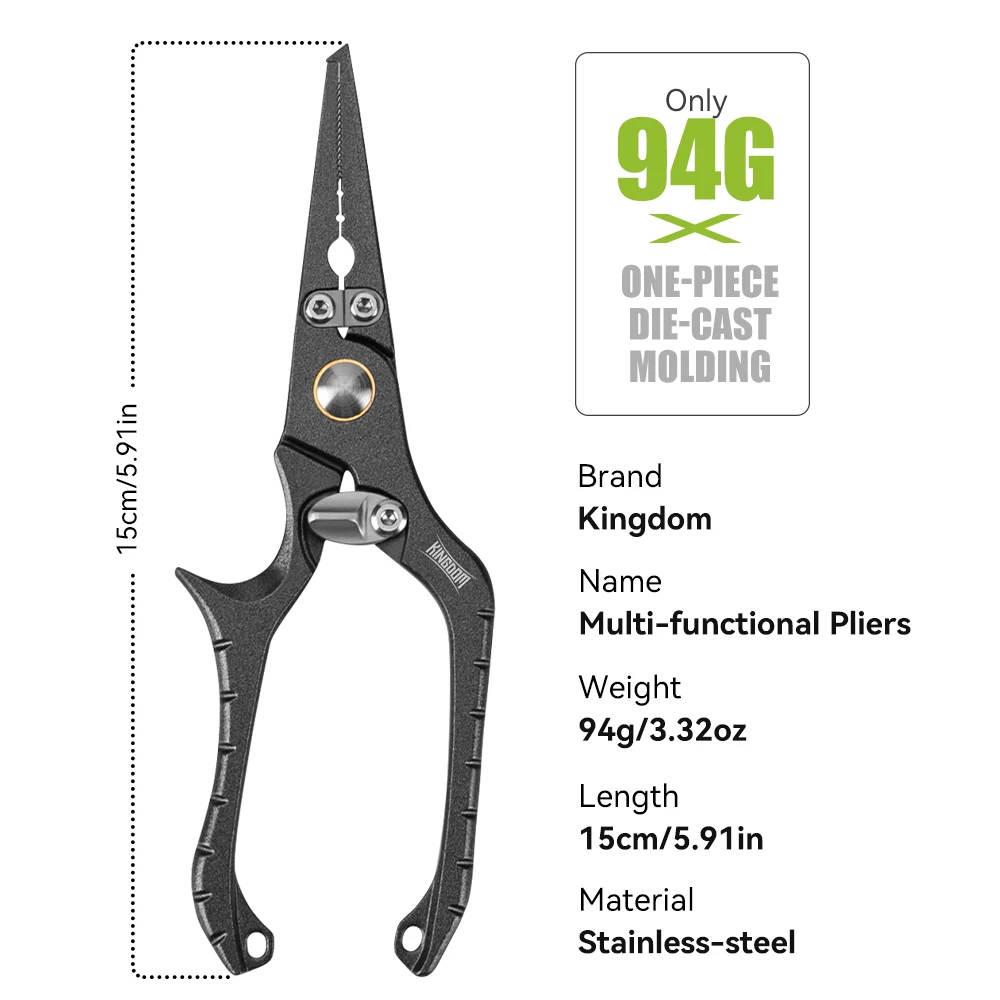 المملكة كماشة الصيد خط القاطع 94 جرام متعددة الوظائف ذو طيات الصلب عقدة مقص هوك مزيل معدات صيد الأسماك #2