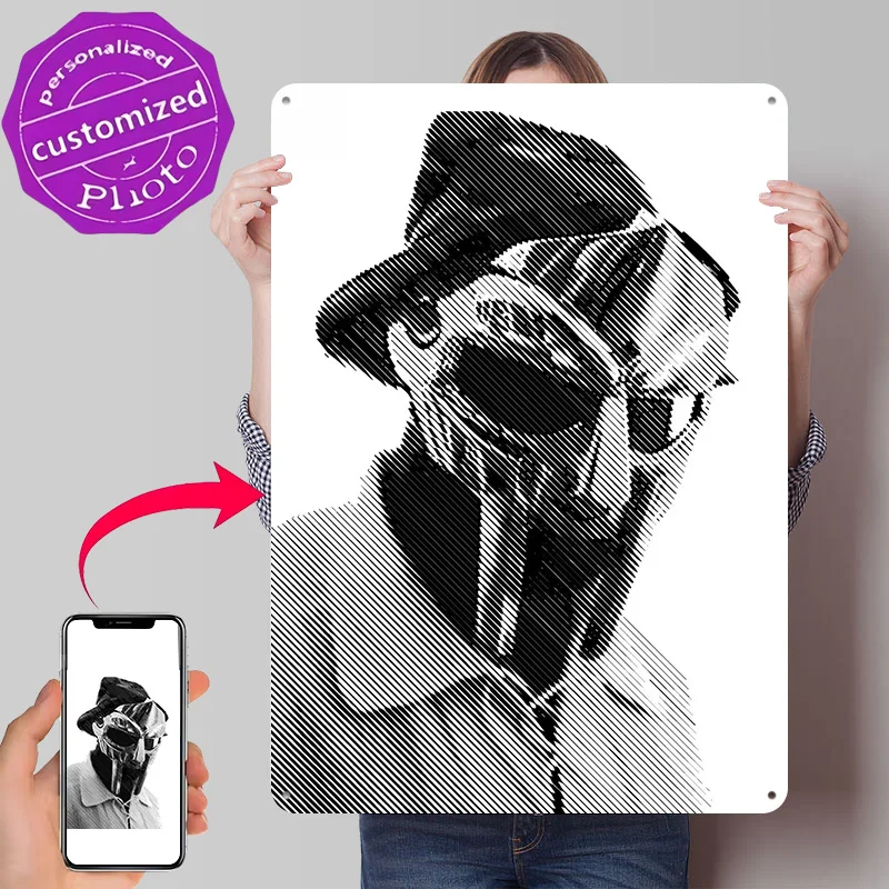 MF DOOM Personalized 3D Textured Metal Poster Wall Art Tinplate Sign for Decoration Room Decor Luxury Garage Accessories Home