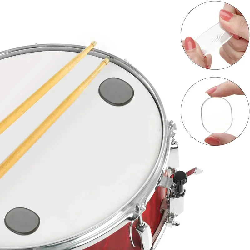 6Pcs/Sheet Pieces Drum Damper Gel Pads Silicone Drums Silencer for Drums Tone Control Percussion Instrument Accessories