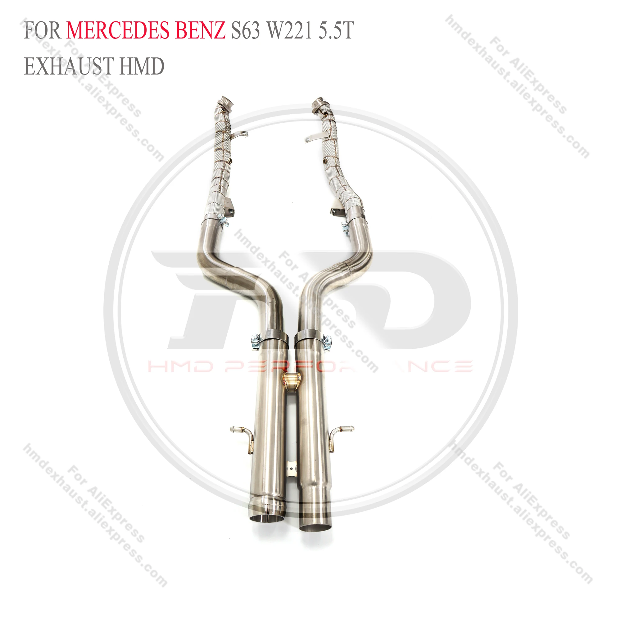 HMD Downpipe for Mercedes Benz S63 W221 5.5T Exhaust System Performance Catalytic Header Car Accessories