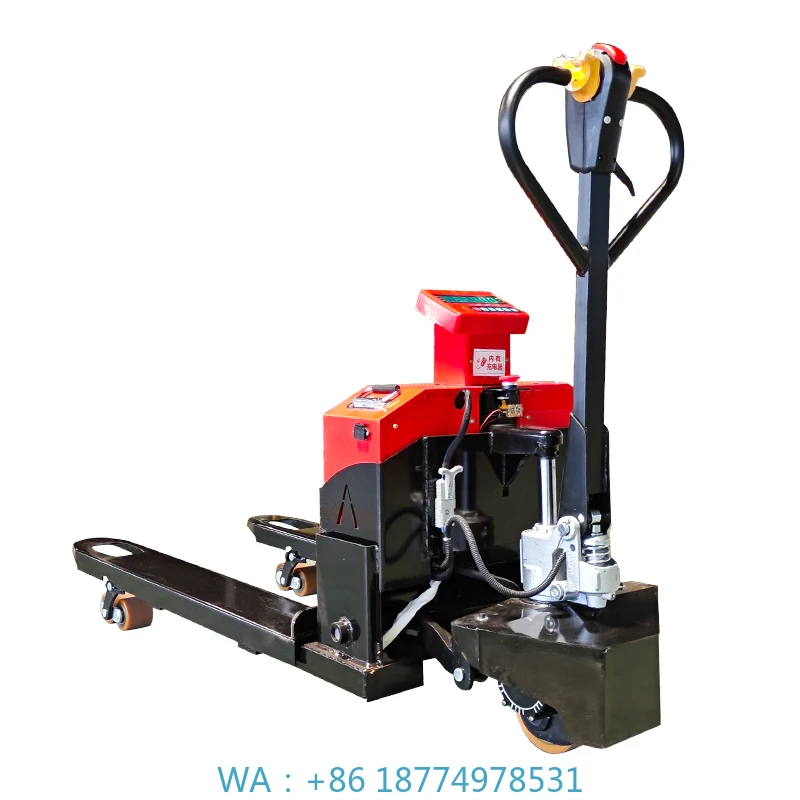 Jack with Electronic Scale and Printer Transpalette Electric Pallet Truck 1.5 Ton 2 Ton 3 Ton Walking Electric Pallet