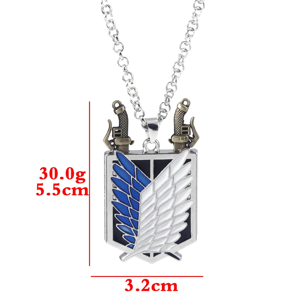 Anime Attack On Titan Necklaces Akatsuki Organization Red Cloud Attack Wings Pendant Necklaces Cosplay Jewelry Wholesale