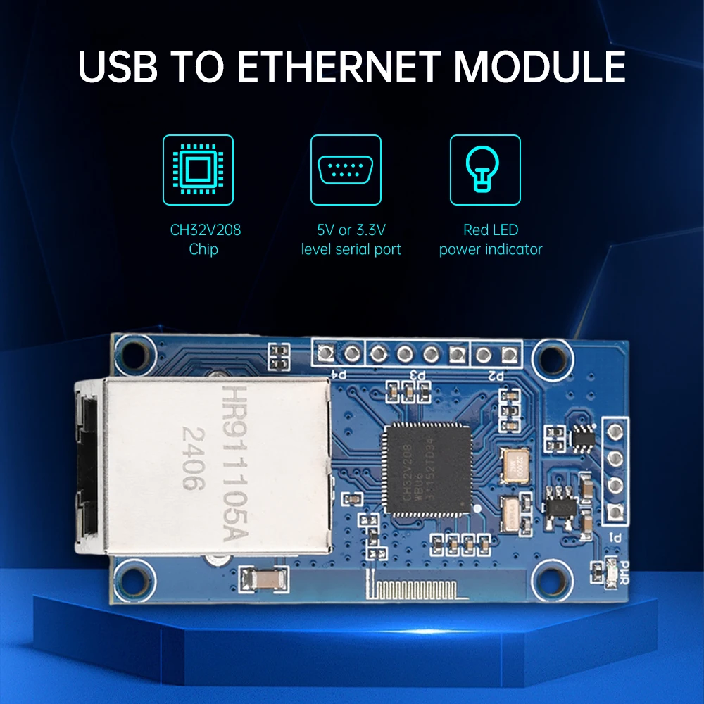 CH32V208 Serial Port to Ethernet Module TTL Network Transmission Development Board