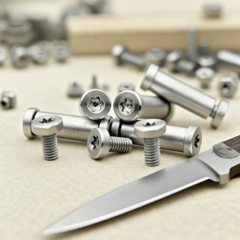 10 Sets Folding Knife Handle Lock Screws Stainless Steel Thread Spindle Axis Rivets DIY Making Parts