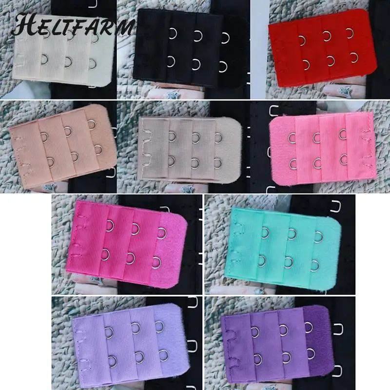 10PC 3 Rows 2 Hook Bra Extenders Strap Adjustable Belt Buckle Intimates Bra Accessories Extension Strap Hook Clip Expander
