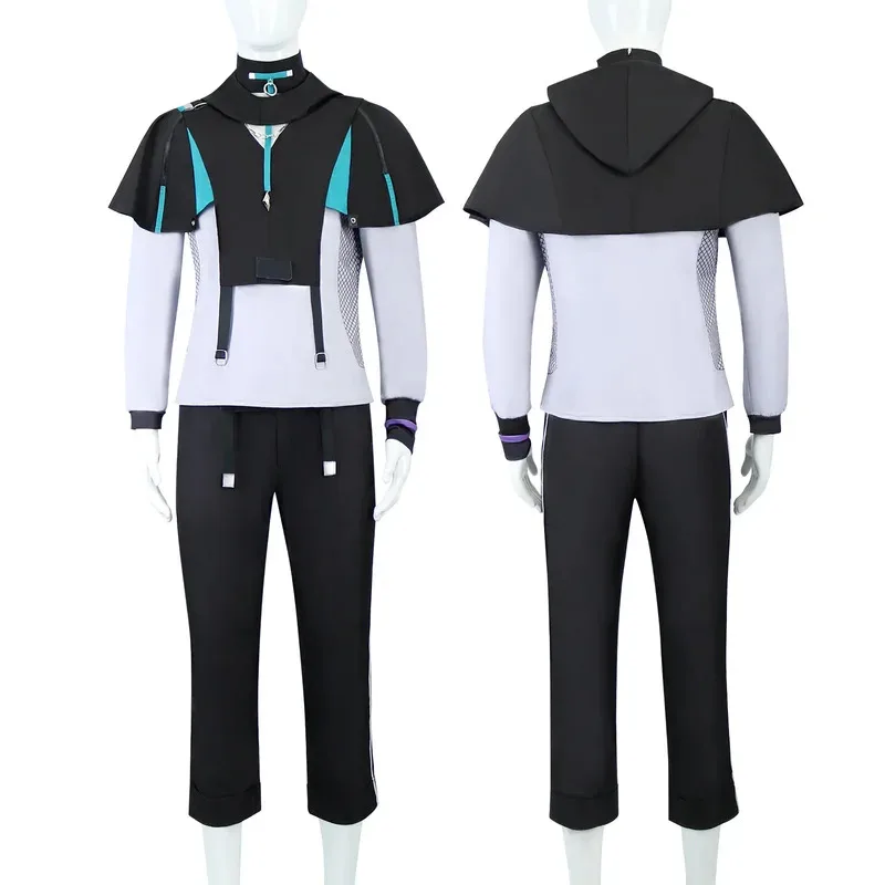 

asdh8@Game Xiao Cosplay Costume Genshin Impact Tops Trousers Waistband Accessories Full Set Men Halloween Carnival Role Play Uni