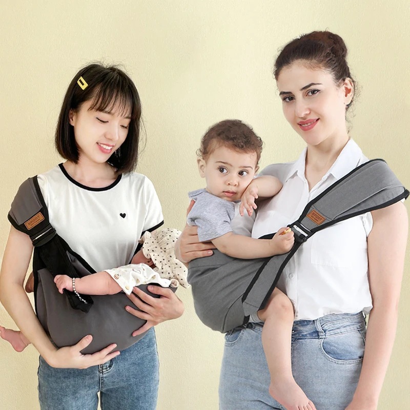 1 piece of gray four season universal newborn cross hugging baby shoulder strap waist stool baby travel equipment baby carrier