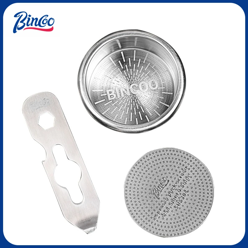 

BINCOO Espresso Powder Bowl Coffee Machine Extraction Handle Accessory 51MM/58MM Double Layer Pressurized Filter Basket Espresso