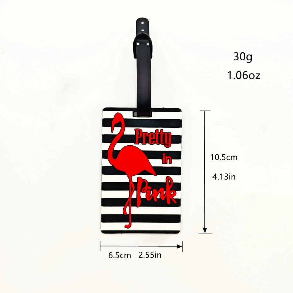 2pcs cartoon flamingo luggage tag pendant for travel, airplane factory luggage bag, anti loss tag, adult travel essential items