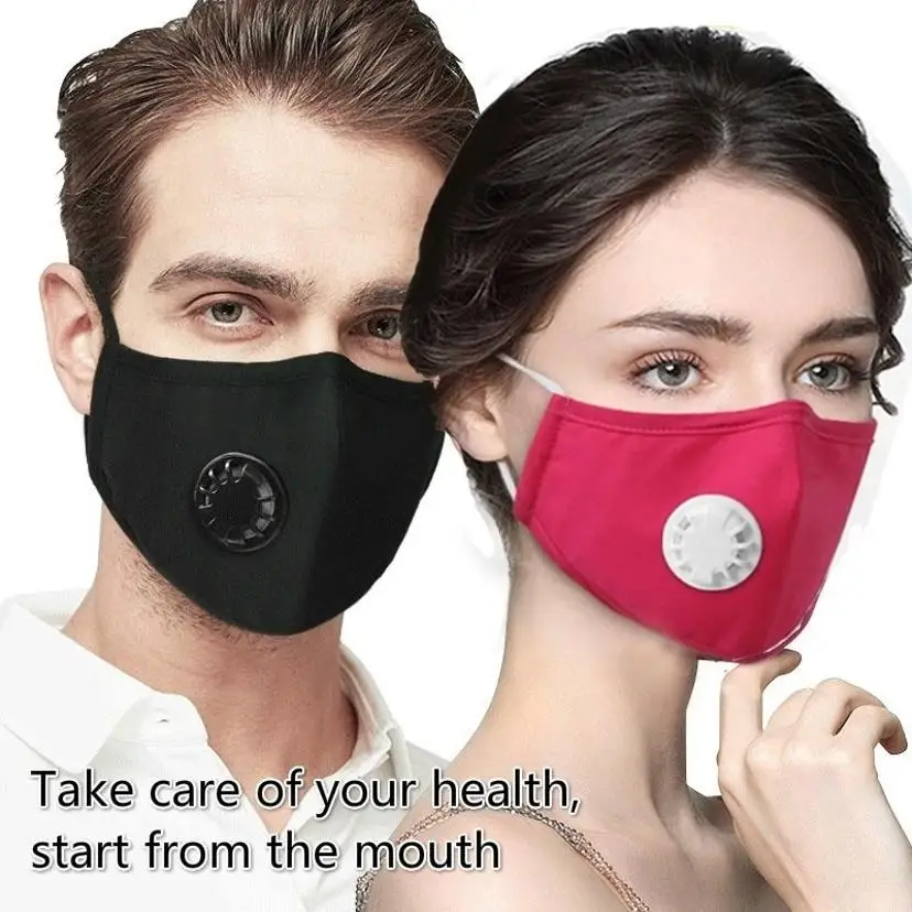 Adult PM2.5 Cotton Dust Mask With Breathing Valve Anti-haze Anti-fog Breathable Autumn Winter Warm Fashion Face Mask