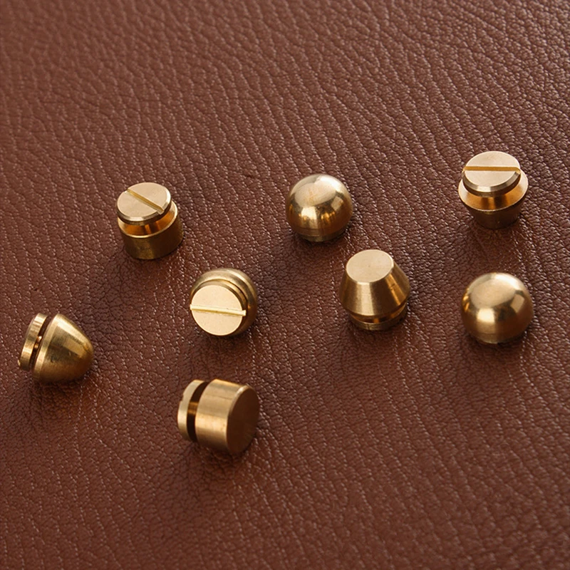 10Set High Quality Solid Brass Rivet and Screws DIY Leather Bag Decoration Suitcase Botton Feet Rivet