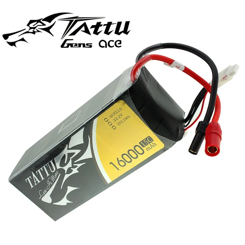 Tattu 16000mAh 6S 15C LiPo Battery Pack with AS150+XT150 Plug for Multirotor like DJI S800 S1000 OnyxStar FOX-C8-HD Gryphon X8