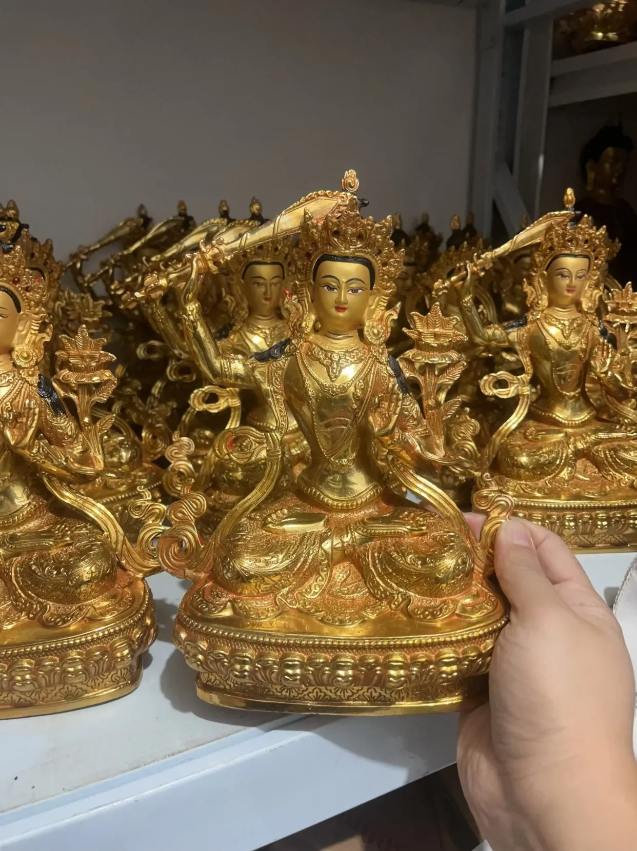 the Bodhisattva Manjusri buddha Tibet Buddhism Muni Jampel figure of the Buddha gilding Buddha Statue temple Buddhist monk