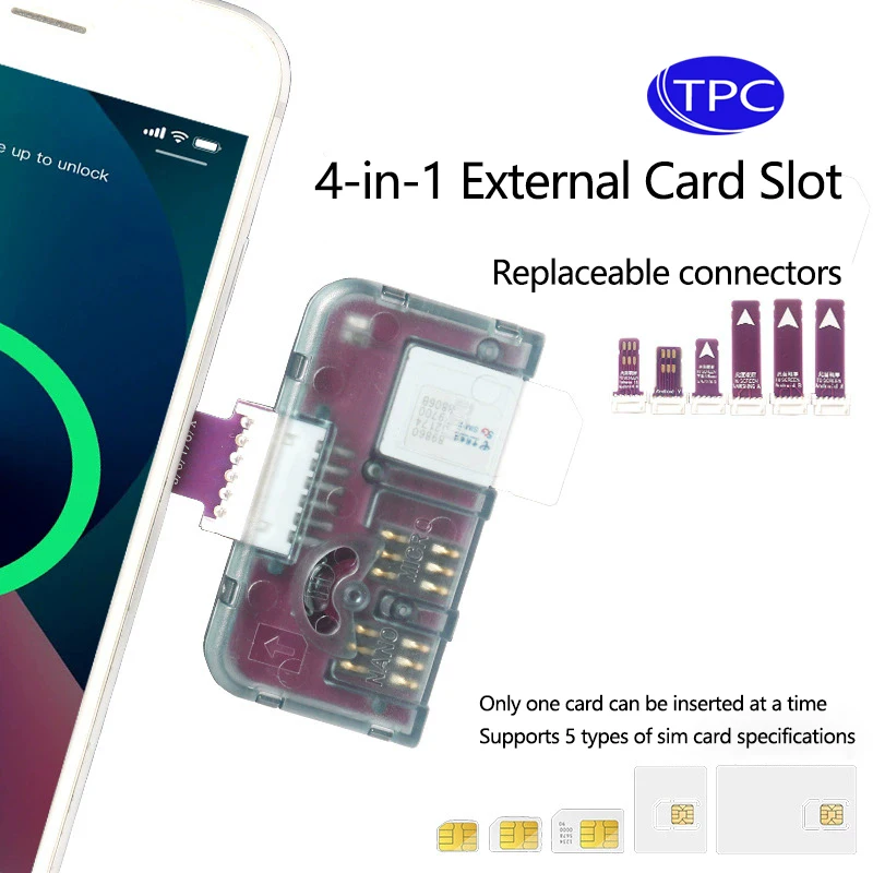 TPC SIM Card Adapter SIM Card Reader Mini SIM Nano for IPhone 5/6/7/8/X Android Phone Connector Adapter Cell Phone Accessories