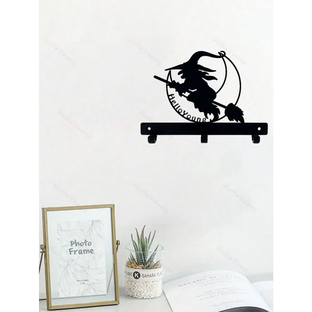 

Metal Witch Broom Moon Wall Art Gothic Mystical Home Decor